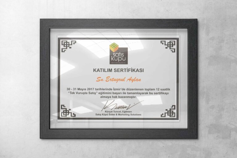 Satış Küpü Eğitimi sertifikası